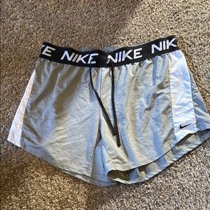 Nike Women's Gray and White Shorts